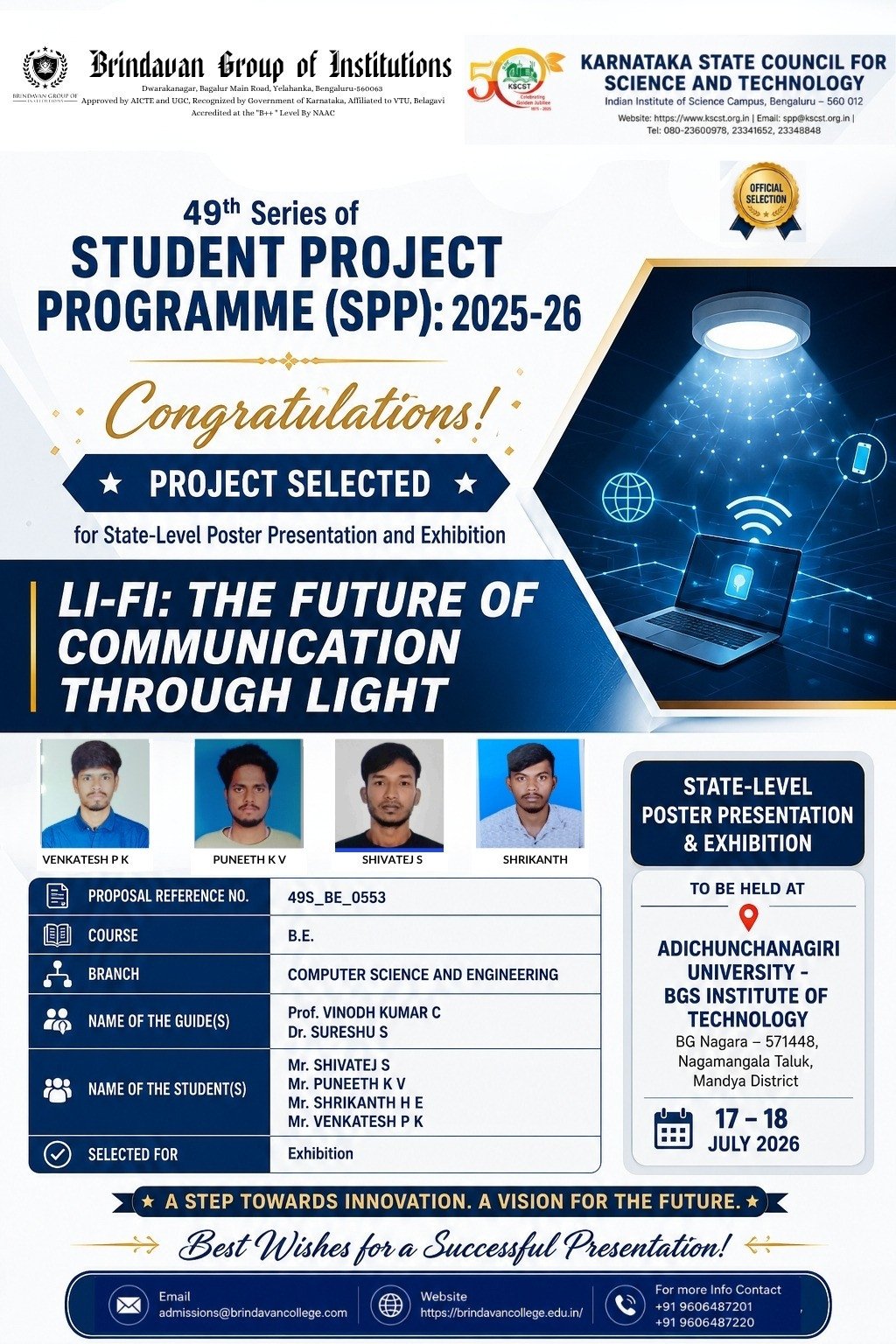 STATE LEVEL STUDENT PROJECT PROGRAM